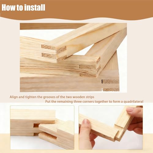 6 Sets Stretcher Bars for Needlework with 100 Tacks,1 Hammer