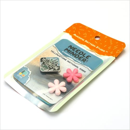 Awesome Pattern Studio Needle Minder Set - Yellowstone Magnetic Needle Minder + 2 Needle Threaders. Enamel Pin for Cross Stitch, Embroidery and Craft - size: Yellowstone Classic Design - SET #1