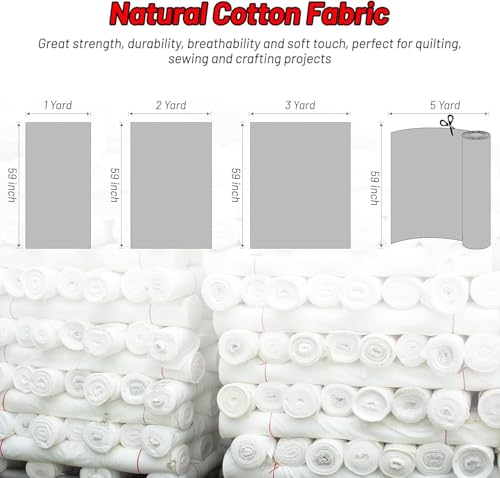 Cotton Fabric for Sewing 59 Inch Wide Natural 100% Cotton Poplin Fabric by The Yard Soft Embroidery Cotton Material Apparel Cloth (Rose Pink, 5 Yard) - color: Rose Pink, size: 5 Yard