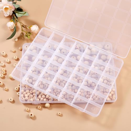 42 Grids Plastic Bead Organizer Beads Storage Containers Bead Holder Organizer Clear Storage Dividers Box for Jewelry Arts and Crafts - size: 9.2*6.5*0.7 inches(1 Pack)