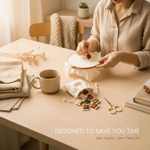 nevora shop Beginner Embroidery Kit for Adults with 3 Hoop