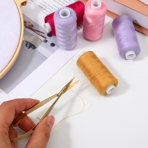 4.7 Inch Curved Stainless Steel Squeeze Scissors Embroidery Scissors Grooming Trimming Eyebrow Sewing Scissor Curved Tip Cuticle Applique Scissor (Gold)