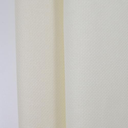 KCS 2 pc of 15" x 18"(38cmx45cm) 16 Count Cross Stitch Cotton Aida Cloth Needlework Fabric Box (Antique White+Cream, 16CT) - color: Antique White+cream, size: 16CT