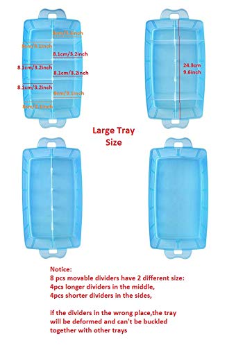 Kamay's Large 3 Tier Stackable Adjustable Compartment Slot Bead Craft Jewellery Tool Storage Organiser,Snap-lock Tray Container with 30 Compartments Orange - style: Large 3 Tier 30 Compartments Orange
