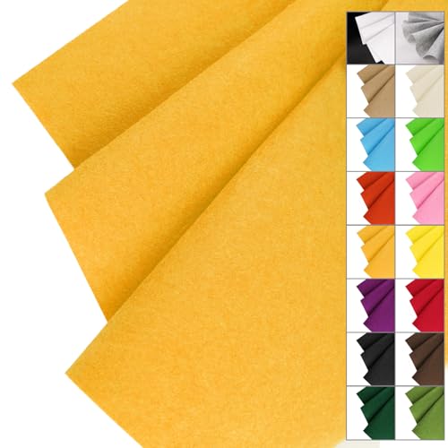 IONTACH 36" X 36" Stiff Felt Fabric 1.2mm Thick (Gold Yellow) - color: Gold Yellow, size: Stiff - 36" X 36"