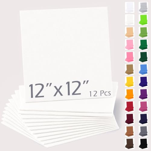 12" x 12" Felt Sheets for Crafts, 2mm Stiff Felt Fabric (12 Pcs), Ivory - color: Ivory