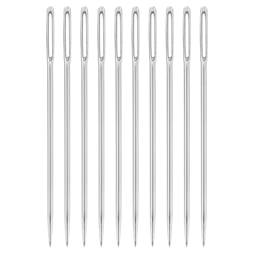 uxcell 60 Pcs Large Eye Sewing Needles, 1.65 Inch 1.05mm High Carbon Iron Embroidery Thread Needle Sewing Big Eye Needle Knitting Needles for Hand Sewing Art Crafts, Silver - size: 42mm, 1.05mm