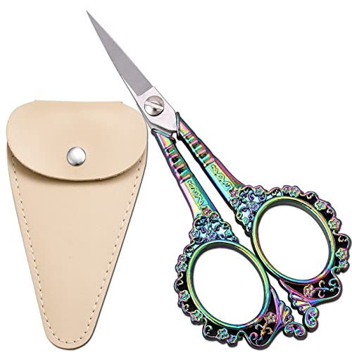 Vintage Crochet Scissors, Small Embroidery Shears - color: Rainbow