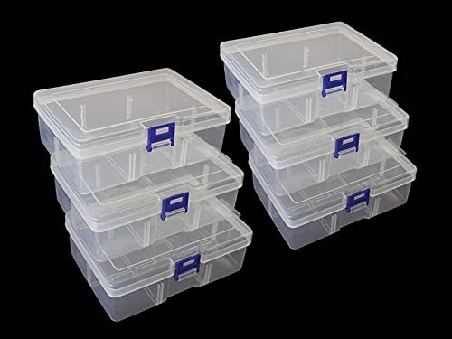 6Pack Clear Plastic Storage Boxes with Latch for Small Crafts - size: 6pcs Small Box