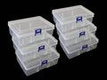 6Pack Clear Plastic Storage Boxes with Latch for Small Crafts - size: 6pcs Small Box