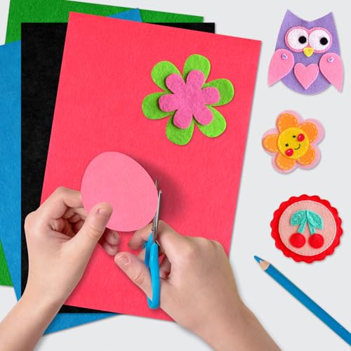 20 Pcs Felt Fabric Sheet 8" x 12" Assorted Color Felt Fabric Sheets for Crafts DIY Handcraft Sewing Squares Patchwork Nonwoven - color: Different Colors