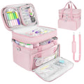 Double-Layer Sewing Organizer Bag with Detachable Pockets, Pink - color: Pink