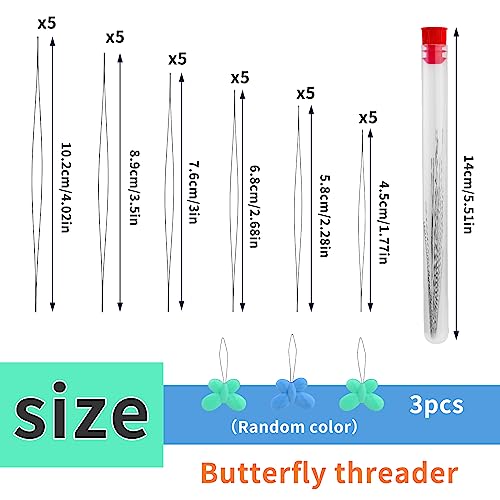 FTEVEN 37PCS Beading Needles, Big Eye Bead Needles for Jewelry Making