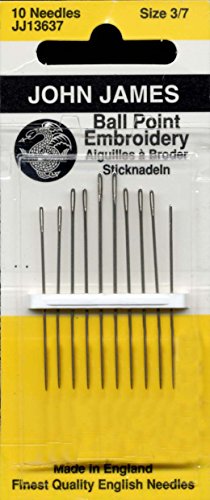 Colonial Needle John James Embroidery/Crewel Ball Point Assorted Needles, Size 3/7