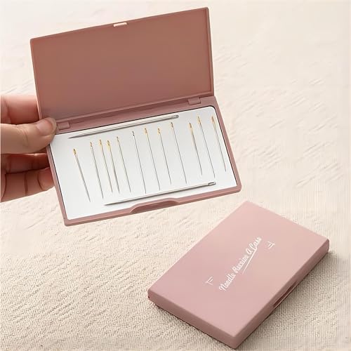 Magnetic Needle Storage Case, Portable Knitting Pin Holder, Magnetic Manual DIY Sewing Stitching Pin Organizer Box (Pink) - color: Pink