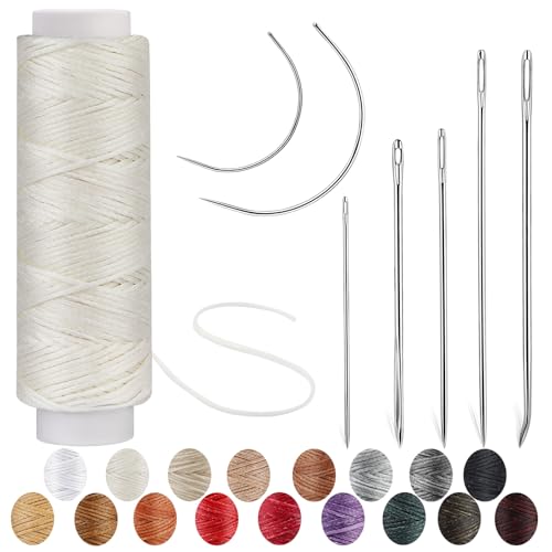 Waxed Thread, Upholstery Needle and Thread 32 Yards Cream - color: Cream, size: 32Yard