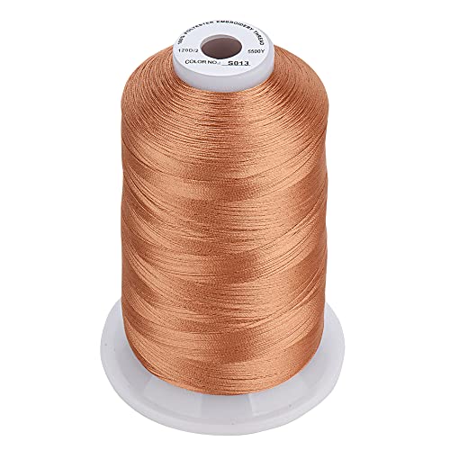 Simthread - 33 Selections - Various Assorted Color Packs of Polyester Embroidery Machine Thread Huge Spool 5500Y for All Sewing Embroidery Machines - 3 Different Brown Colors - color: 3 Differ Brown