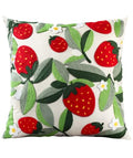 Embroidered Throw Pillow Cover, 20x20 Inch, Strawberry Leaves - color: Leaf Strawberry, size: 20" x 20" (Pack of 1)