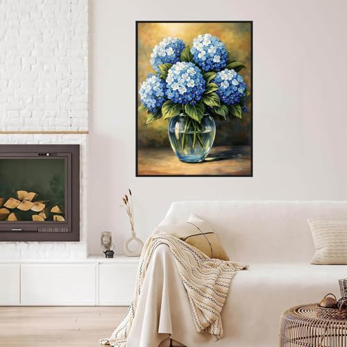 Dugsmgd Flowers Diamond Art Kits for Adults, Diamond Painting 12 X 16 Inch - color: Hydrangea