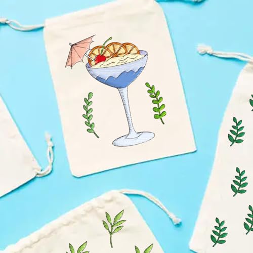 BENECREAT 4Sheets 81Pcs Cocktails Water Soluble Embroidery,11.7x8.3inch Wine Bottles and Lemon Stick and Stitch Embroidery Paper Stabilizer Hand Sewing for Shirts, Coats, Bags - color: Cocktails