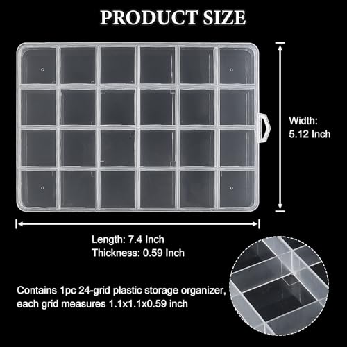 SUTOKAKA 24 Grids Plastic Bead Organizer - size: 24