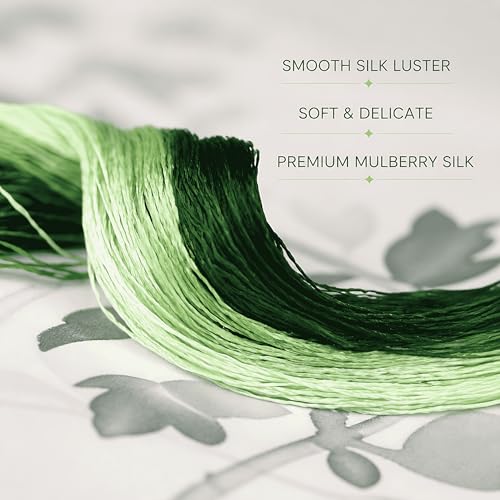 Natural 100% Silk Thread, Handmade Embroidery Thread Silk Floss 7 Colors 110m Each (91) - color: 91