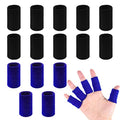 20 Pcs Finger Sleeves Protectors, Elastic Sport Finger Sleeves, Black/Blue - color: Black, royal blue