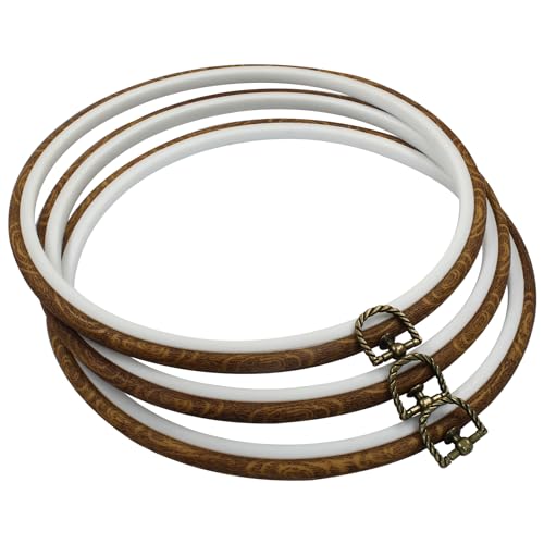 Waziaqoc 10 Inch Embroidery Hoop Frame Set, Round Circle, 3 Pcs - style: 10 inch