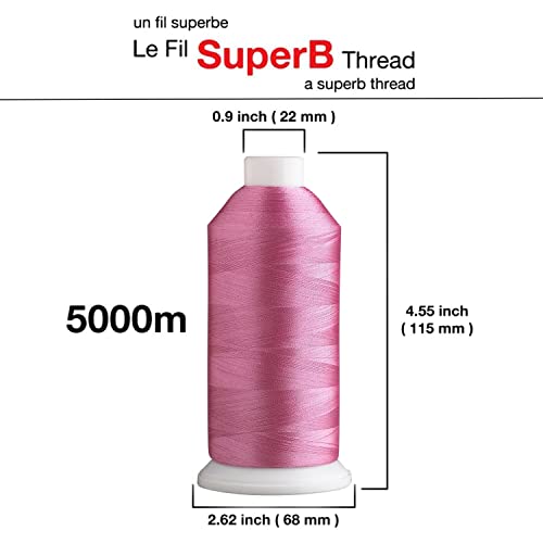 Superpunch SuperB Embroidery Thread 40wt, 5000 m Cone, Fuschia Pink 321 - color: Fuschia Pink 321, size: Pack of 1