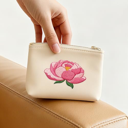 ORIGACH 4 Sheets 16 Pcs Water Soluble Embroidery Patterns Stabilizers - Pre-Printed Blooming Peony Bouquet Designs - Stick & Stitch Embroidery Paper for Hand Sewing Lovers - color: Blooming Peony Bouquet