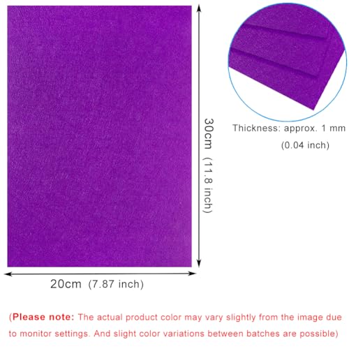 10 Dark Purple Felt Fabric Sheets,7.87 x 11.8 inch (20 x 30cm) A4 Stiff Felt Squares 1 mm Thick, Great for DIY Craft, Sewing Projects, Nonwoven Patchwork, Decoration - color: Purple