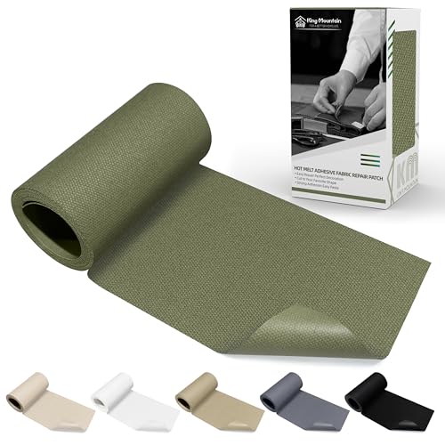 KING MOUNTAIN Canvas Iron on Patch,3"×60",Waterproof 100% Cotton Fabric Repair Patch,Used for Various Sofa,Tent,Clothes,Seats,Suitcases (Grass Green) - color: Grass Green, size: Canvas-3"x60"