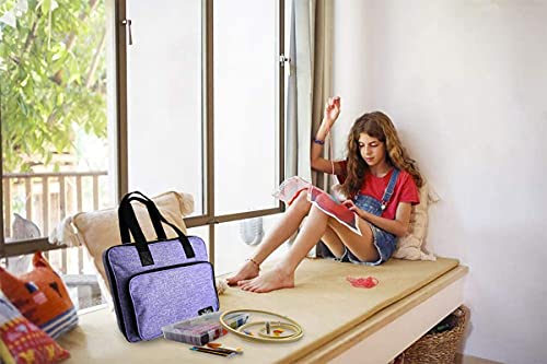 ATTERET Embroidery Cross Stitch Starter Kit, 108 Threads, 3 Hoops, Purple - color: Purple