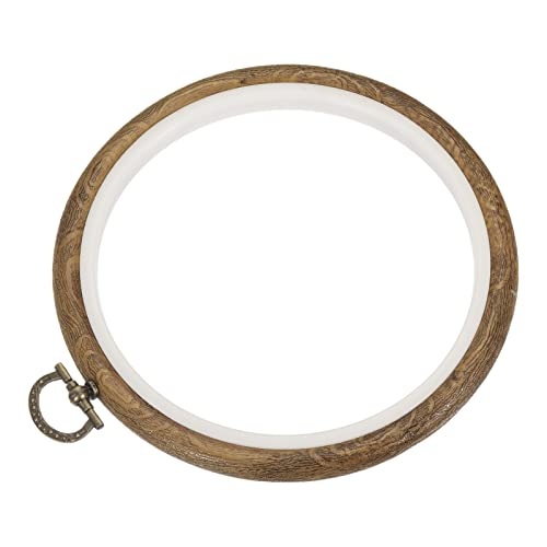MECCANIXITY Embroidery Hoop Frame 4.7 Inch Round Imitated Wood Circle Cross-Stitch Ring for Art Craft Sewing Ornament, Pack of 2 - size: 4.7"