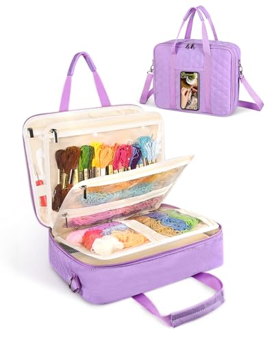 Sewing Supplies Organizer Bag with Removable Binder,Purple - color: Purple