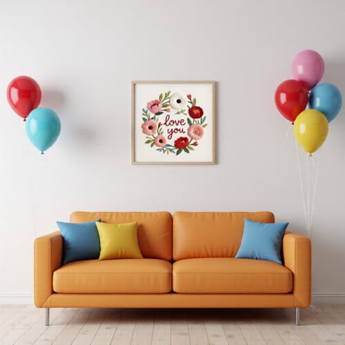 JJFox Embroidery Kit for Beginners and Adults, DIY Hand Embroidery Starter Kit with Cute Pattern, Cross Stitch Needlepoint Set with Hoop, Threads and Instructions (Love You) - color: Love you