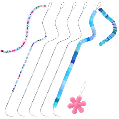 GarfxG 5 PCS Curved Beading Needles, Stainless Bead Spinner Needles - style: 5pcs Spinner Needles