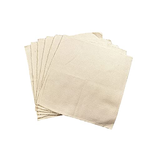 Punch Needle Fabric -6 Pcs Linen Needlework Fabric Needle Embroidery Cloth for DIY Art Craft Handwork - size: 8 by 8-inch