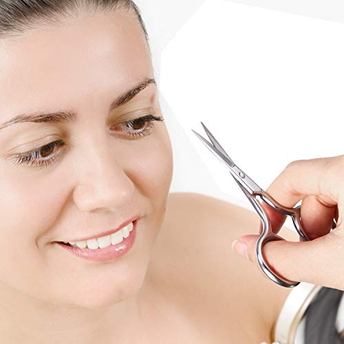 Mudder 3 Pack Small Eyebrow Nose Scissor Stainless Steel Scissor, Silver - color: Silver