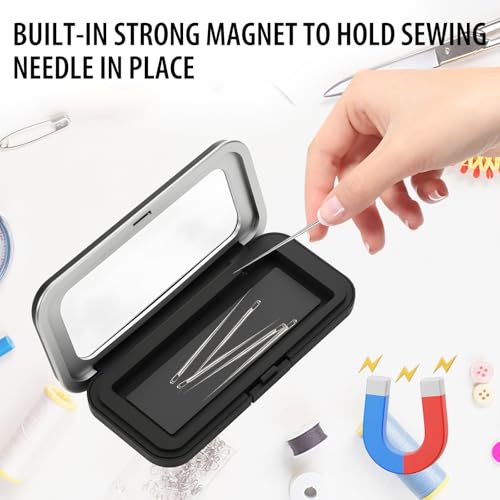 2Pcs Magnetic Needle Case Set, Portable Needle Holder Tin with Magnet, Compact Sewing Needle Storage Box for Pins and Needles, Ideal Needle Organizer for Sewing, Quilting, Embroidery, and Travel