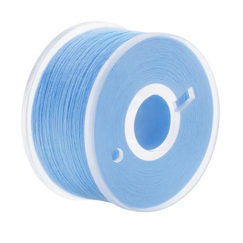 Mandala Crafts Light Blue 15J SA156 Prefilled Bobbin Thread, 144 PCs - color: Light Blue, size: Size A 144 X 142 Yards