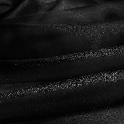 VACVELT Black Sheer Organza Fabric by The Yard 60" Wide (1 Yard) - color: Black, size: 1 Yard
