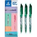 PILOT Frixion Heat/Friction Erasable Rollerball Pen FR7 - Medium Line 0.7mm Tip Nib - Pillow Pack of 3 (Green) - color: Green