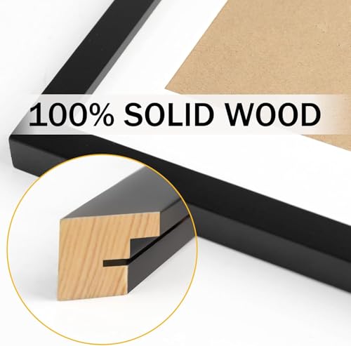 WUTL 5x7 Picture Frames Solid Wood 4x6 Photo Frame with Mat Black 6 Pack - color: Black, size: 5x7