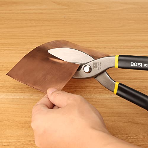 12" Straight Pattern Tin Snips, Flat Blade Metal Cutters, Straight Shears - size: 12 Inch