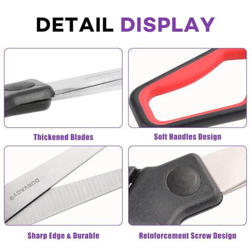 BURVAGY 18 Pack 8" Scissors All Purpose, Heavy Duty Scissors for Office - color: 18pack