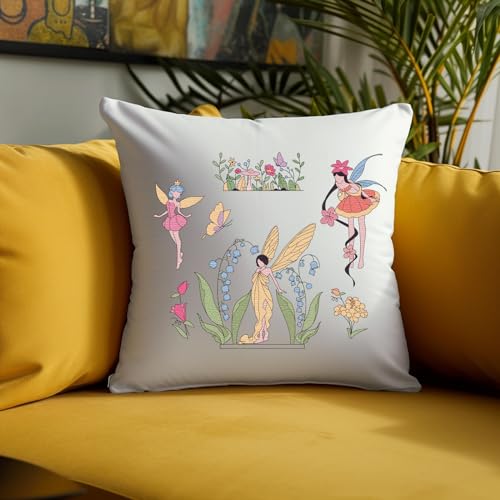 Peacoblue Flower Fairy Stick and Stitch Embroidery Patterns, Water Soluble - color: Flower Fairy