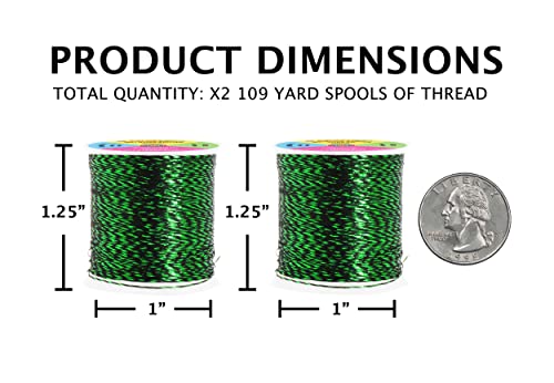 Mandala Crafts Metallic Green Embroidery Floss for Sewing, 218 Yard Spool - color: Green, size: 200M 218 Yards