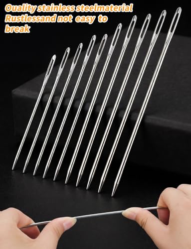 Sewing Needles for Upholstery, 4 Inch Length, 3mm Thickness, 10 Pieces - size: 4 IN