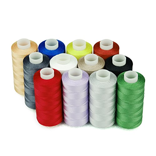 Simthread 12 Multi Colors 100% Cotton Sewing Thread 50s/3 Thread for Quilting etc - 550 Yards Each 12C02 - color: 12 Colors #2
